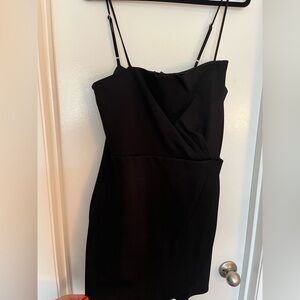 Lulu's Black Sheath Cocktail Dress Spaghetti Strap